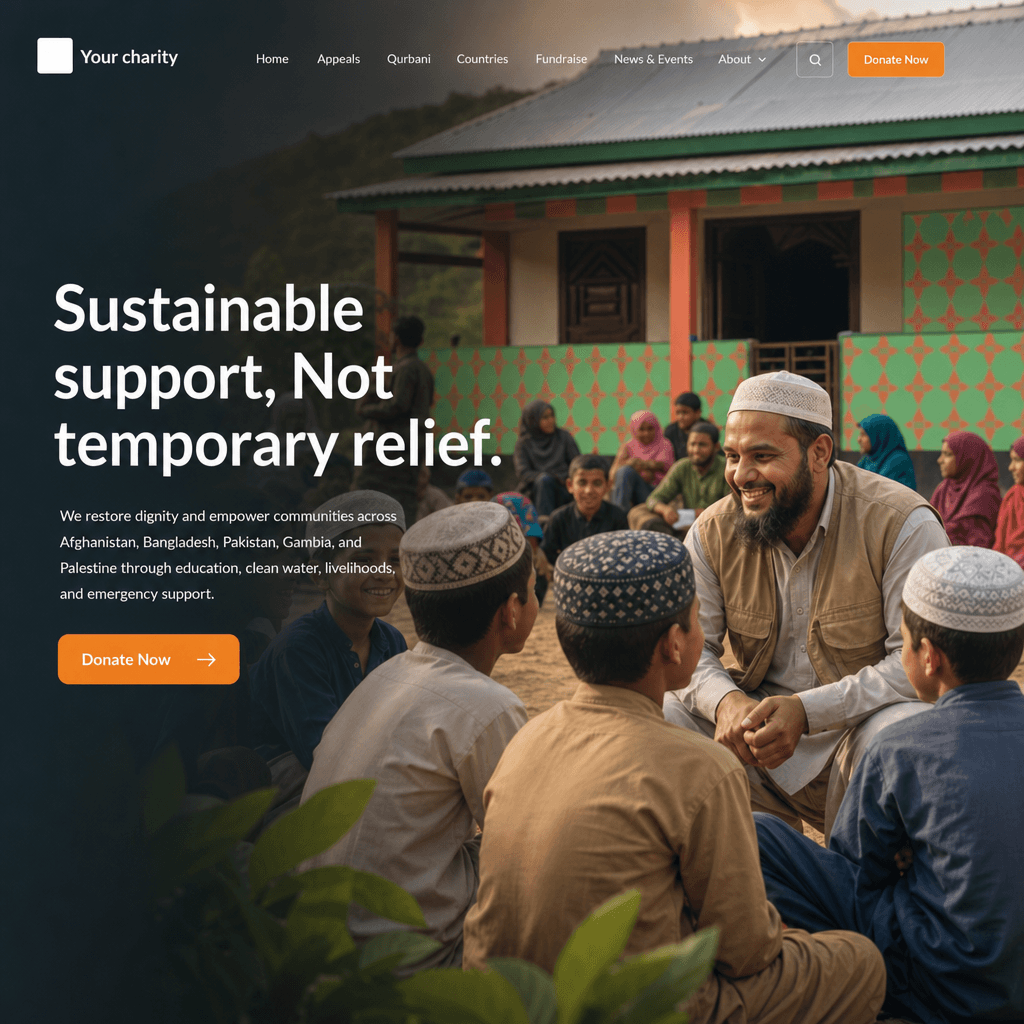 A donation page is not a website